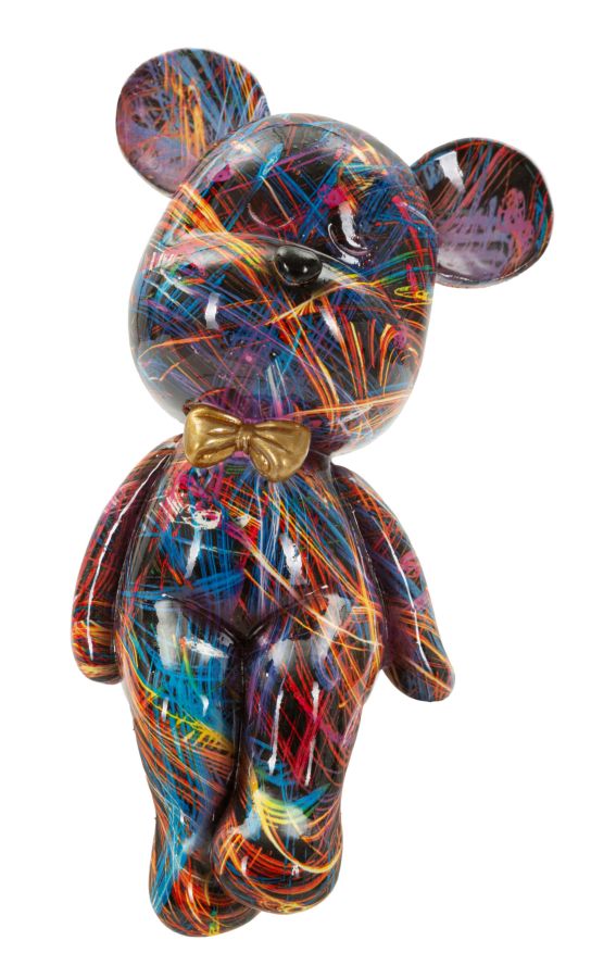 Statua decorativa orsetto psyco cm 12,5 x 9,5 x 25 polyresin