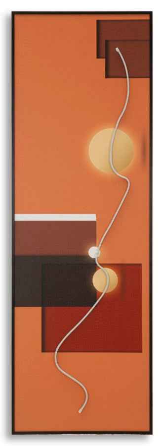Stampa Con LED Su Tela Astratta 150 x 50 cm Spessore 3,5 cm in Canvas Plastica e MDF