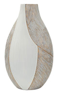 Vaso Resina Ho Chi Minh 29,5 X 13,5 X 50 Cm Polyresin Con Apertura 8 X 5 Linee Curve Elegante