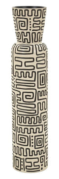 Vaso Resina Nairobi Diametro 15,5 Cm Altezza 65 Cm Apertura 11,5 Cm Polyresin Geometrie Lineari Decorativi