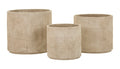 Cachepot Da Esterno Venezuela Tris Set Design Raffinato Con Superfici Incise E Colore Naturale Pietra