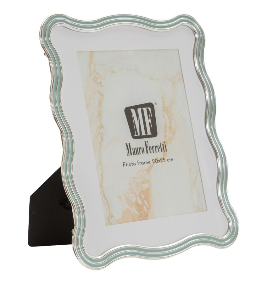 Cornice Elizabeth Celeste Sabbia Naturale Materica 22,7 x 1,3 x 27,6 Misura Interna 20x25 Stile Mare