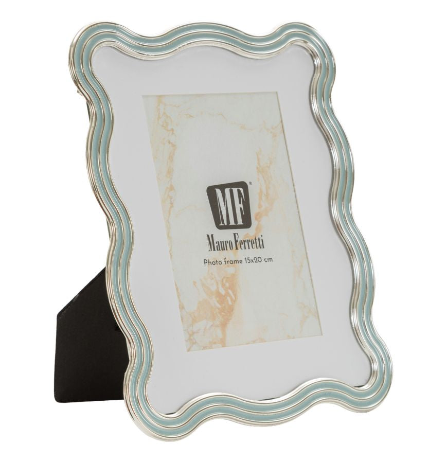 Cornice Elizabeth Celeste 15x20 Cm Interna Misure 17,5x1,3x22,5 Finitura Sabbia Per Foto Intime