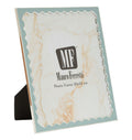 Cornice Juliette Zincata Con Bordo Azzurro E Profilo Ondulato Romantica 22,7 X 1,3 X 27,6 Cm Misura Interna 20 X 25