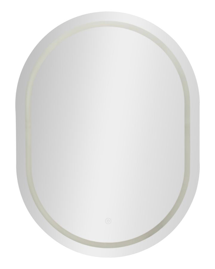 Specchio Da Muro Led Ovale 60x80 Cm Con Luce Perimetrale E Tre Temperature Di Colore