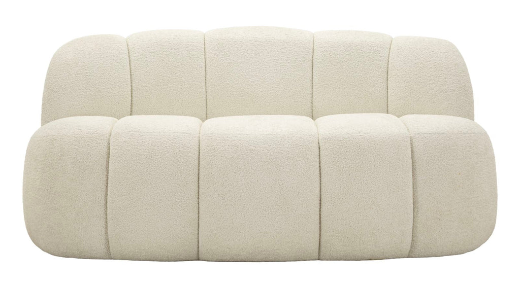 Divanetto Ball Bianco In Plywood Con Spugna E Poliestere 145x80x69 Cm Design Scultoreo Glamour