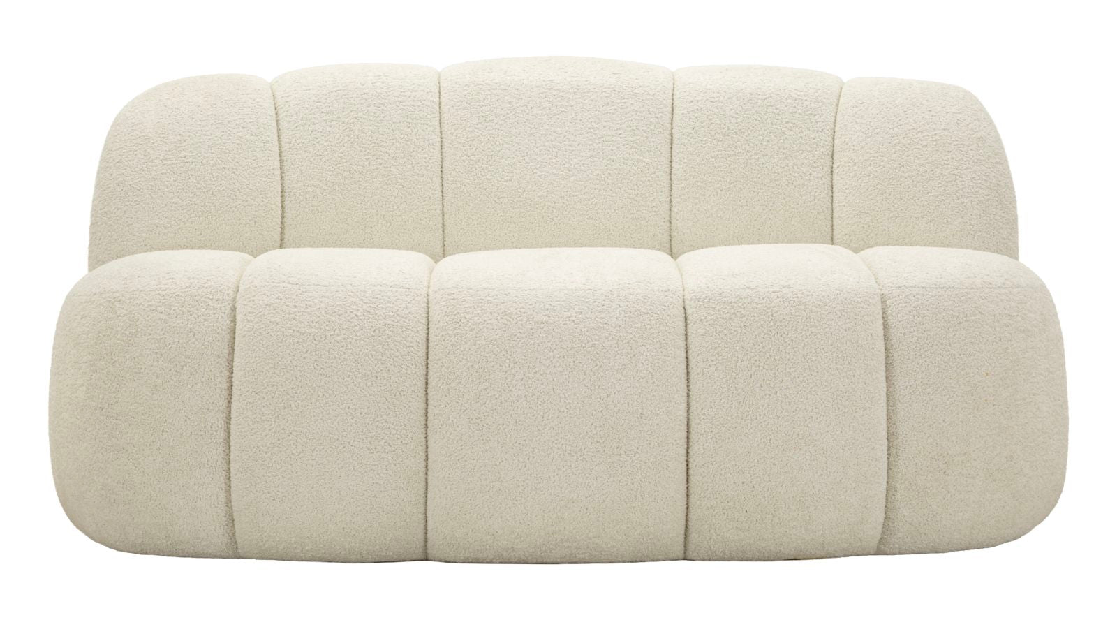Divanetto Ball Bianco In Plywood Con Spugna E Poliestere 145x80x69 Cm Design Scultoreo Glamour