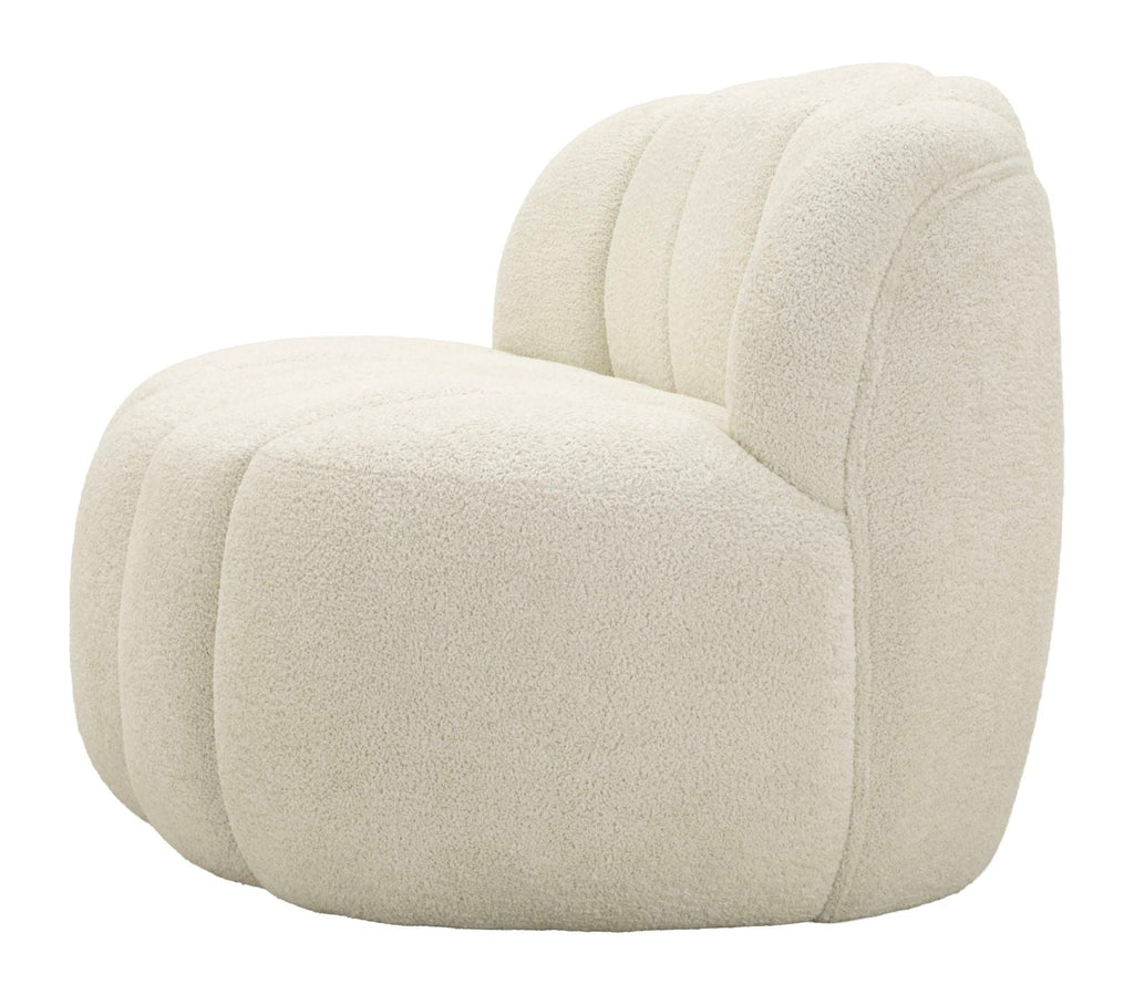 Divanetto Ball Bianco In Plywood Con Spugna E Poliestere 145x80x69 Cm Design Scultoreo Glamour