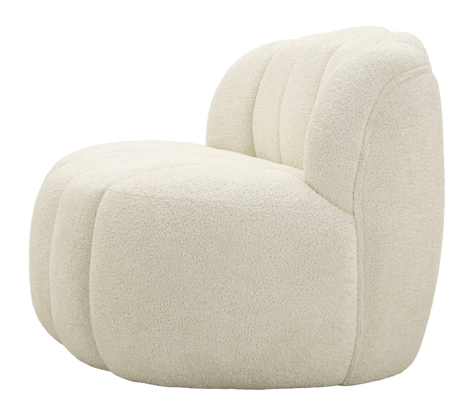 Divanetto Ball Bianco In Plywood Con Spugna E Poliestere 145x80x69 Cm Design Scultoreo Glamour