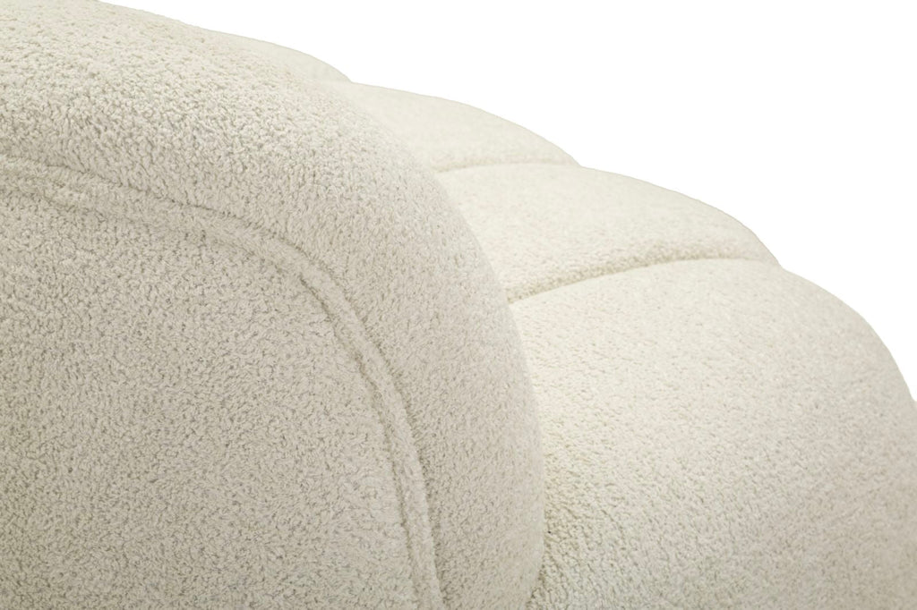 Divanetto Ball Bianco In Plywood Con Spugna E Poliestere 145x80x69 Cm Design Scultoreo Glamour