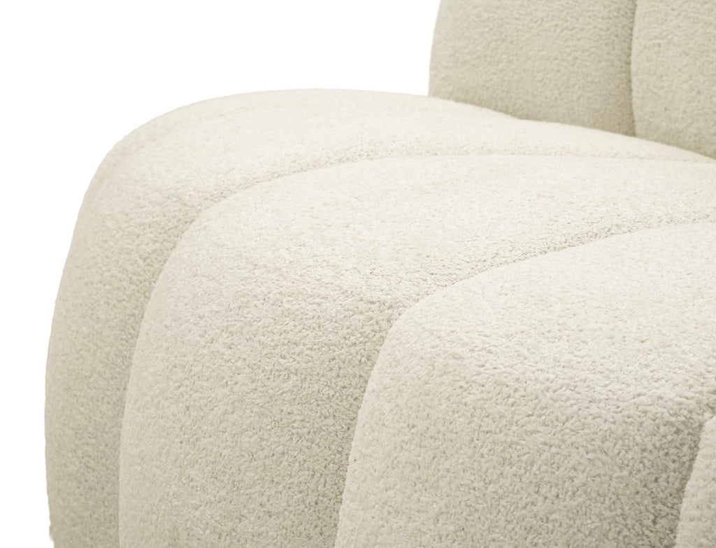Divanetto Ball Bianco In Plywood Con Spugna E Poliestere 145x80x69 Cm Design Scultoreo Glamour