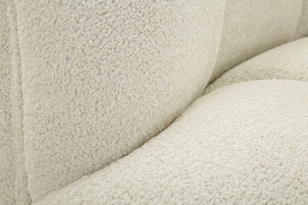 Divanetto Ball Bianco In Plywood Con Spugna E Poliestere 145x80x69 Cm Design Scultoreo Glamour