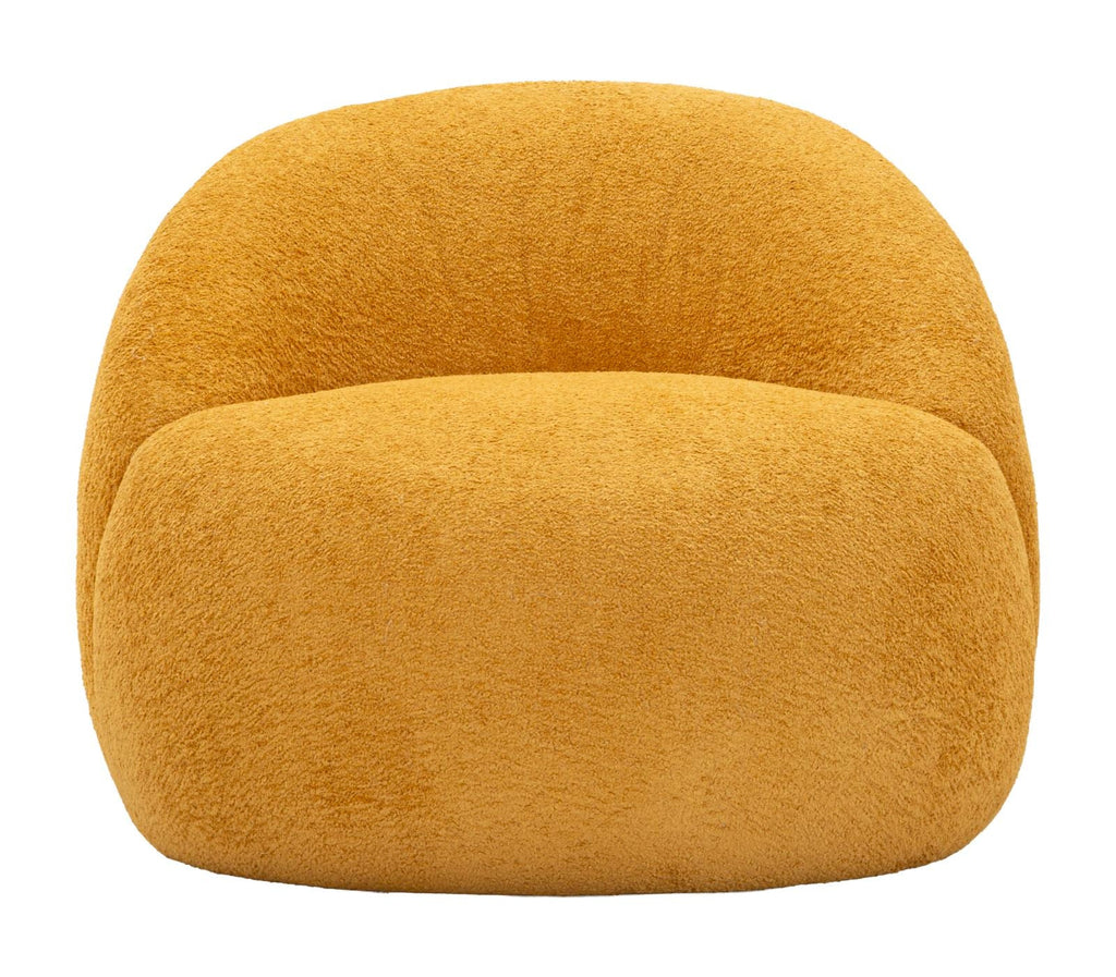 Poltrona Ginevra Senape Bouclé Con Struttura In Plywood Imbottitura In Schiuma E Poliestere 81x78x64 Cm