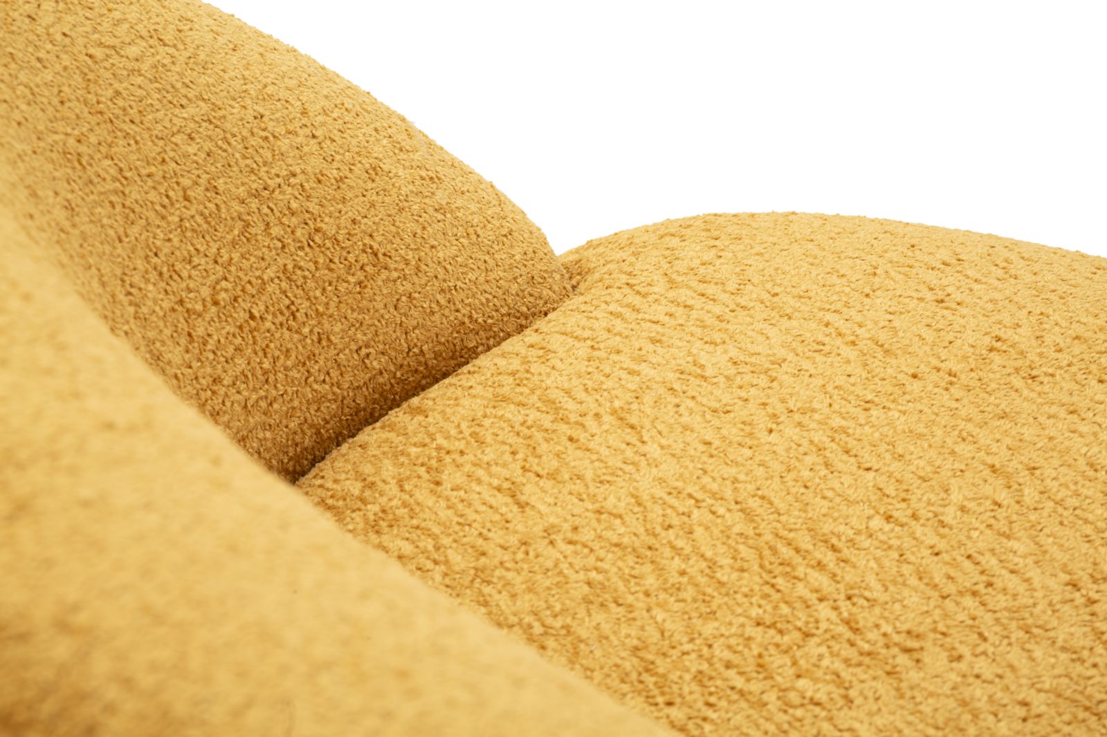 Poltrona Ginevra Senape Bouclé Con Struttura In Plywood Imbottitura In Schiuma E Poliestere 81x78x64 Cm