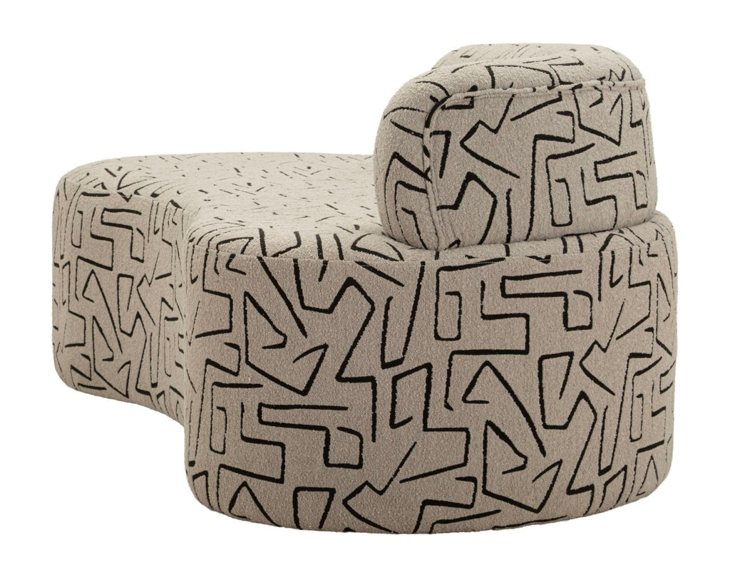 Divanetto Nairobi Cm 176 X 91,5 X 69 In Legno Compensato Spugna E Poliestere Per Salotto Moderno