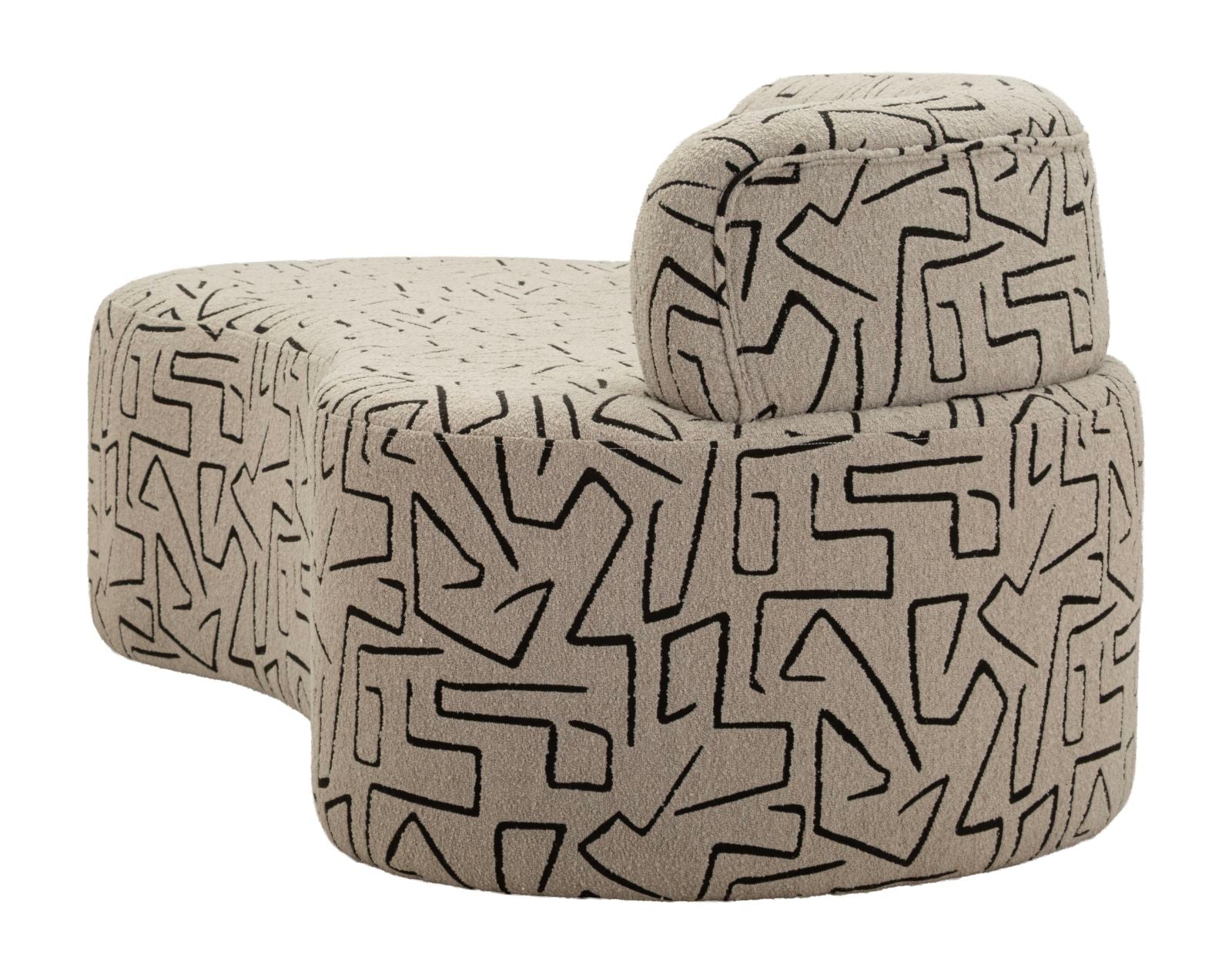 Divanetto Nairobi Cm 176 X 91,5 X 69 In Legno Compensato Spugna E Poliestere Per Salotto Moderno