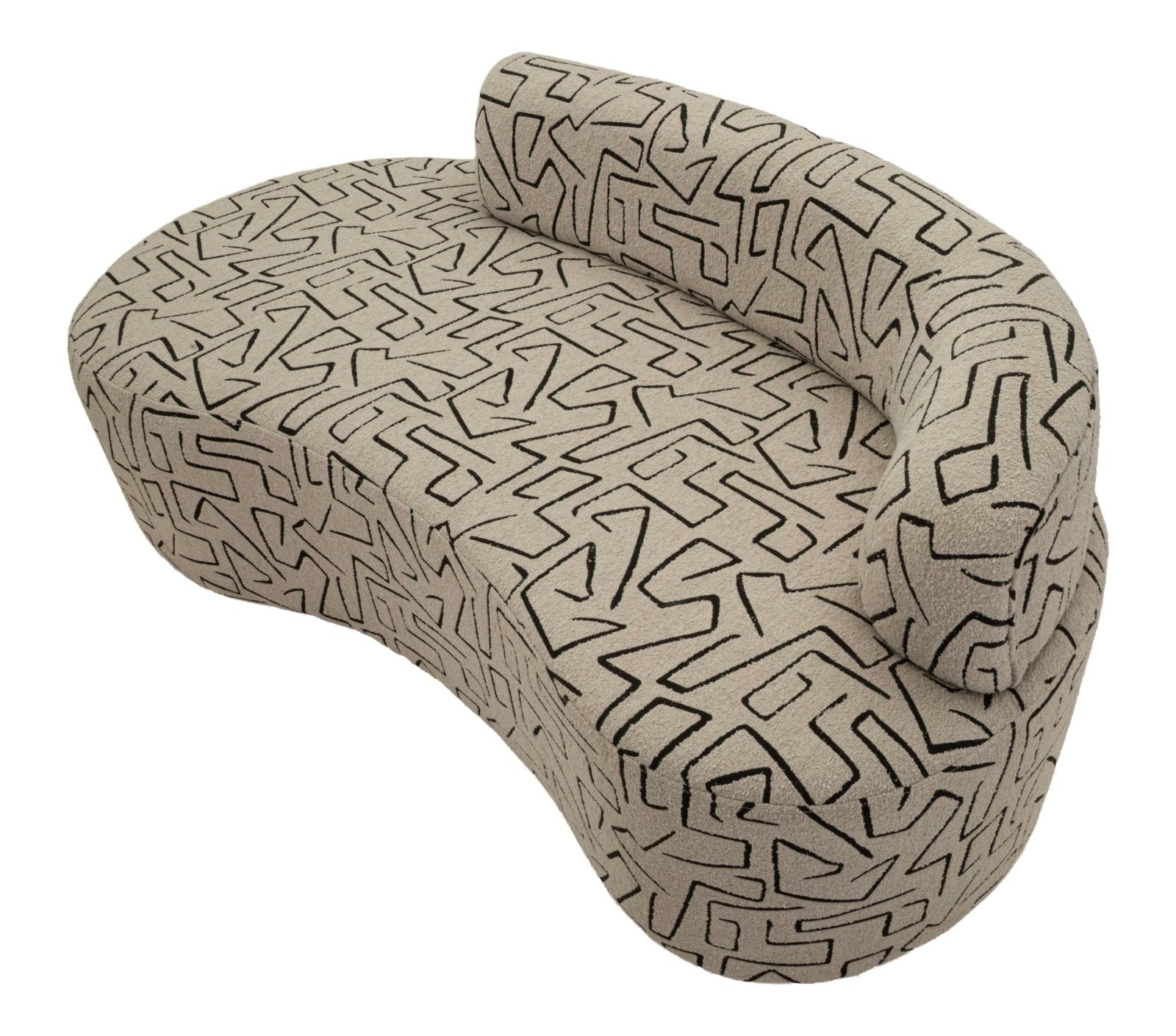 Divanetto Nairobi Cm 176 X 91,5 X 69 In Legno Compensato Spugna E Poliestere Per Salotto Moderno