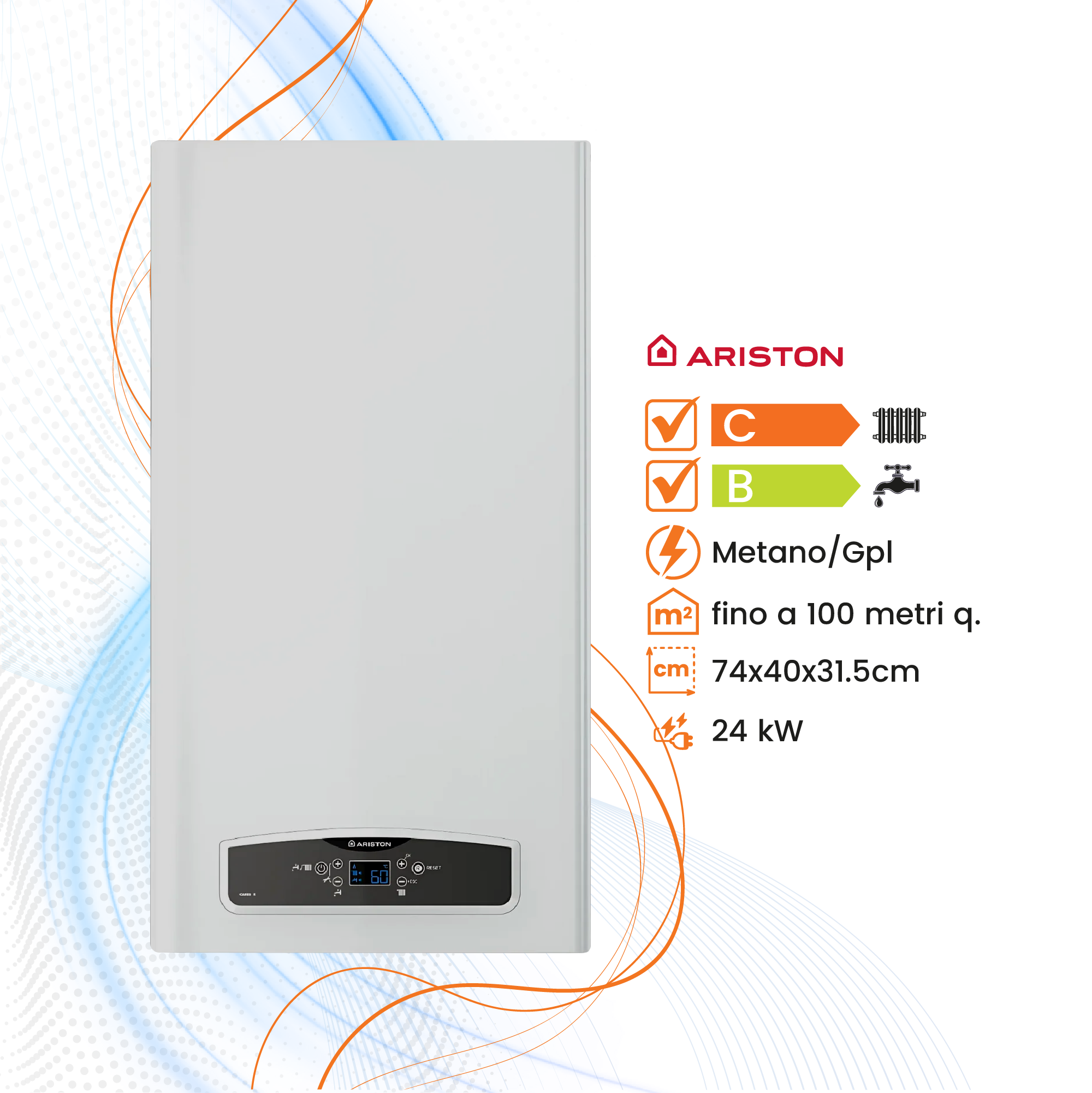 Caldaia Ariston Cares X Cf 24kW a Camera Aperta