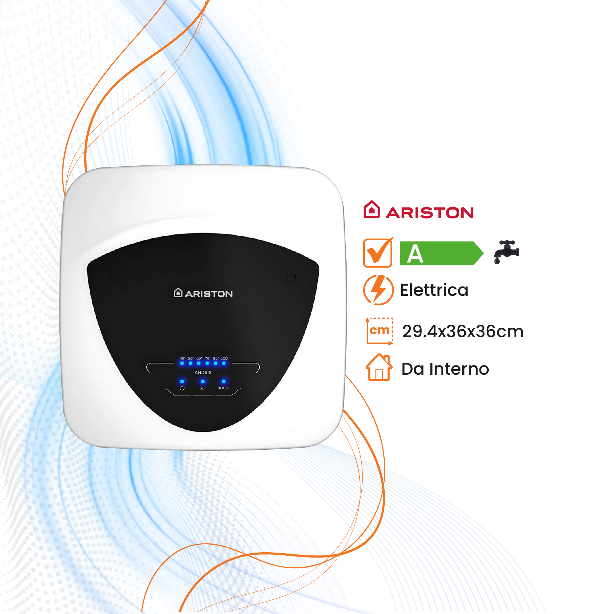 Scaldabagno Ariston Andris Elite Elettrico Sopralavello/Sottolavello