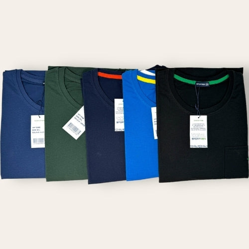 Sportman T-shirt Uomo Calibrata Con Taschino Mezza Manica In Puro Cotone  Art. S166