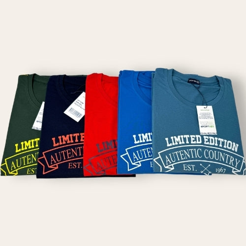 Sportman - T-shirt Uomo Calibrata Stampata Mezza Manica In Puro Cotone  Art. S168