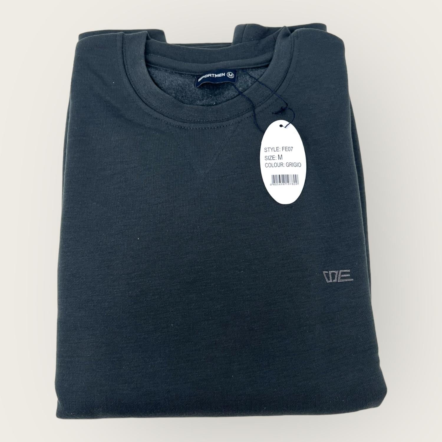 Sportman Inverno Felpa Uomo In Cotone Girocollo Con Ricamo  Art. Fe07