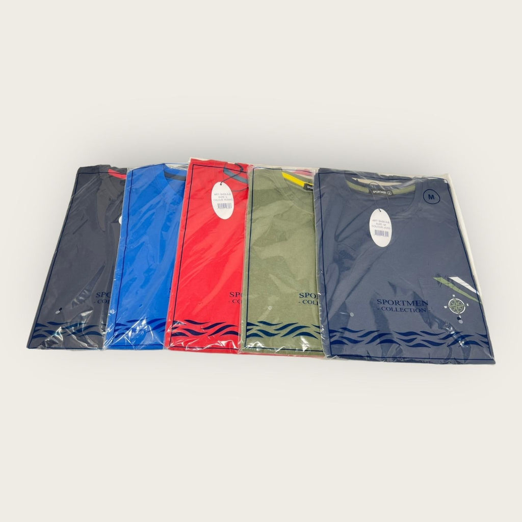 Sportman T-shirt Uomo Mezza Manica Con Taschino E Stampa  In Puro Cotone  Art. Sh59