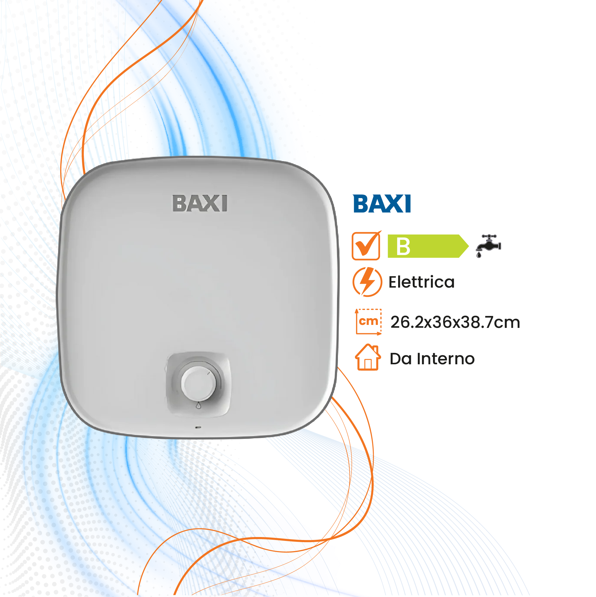 Scaldabagno Baxi AcquaPocket Elettrico Sopralavello/Sottolavello