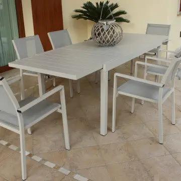 Tavolo Formentera allungabile in alluminio 160/240 X 90