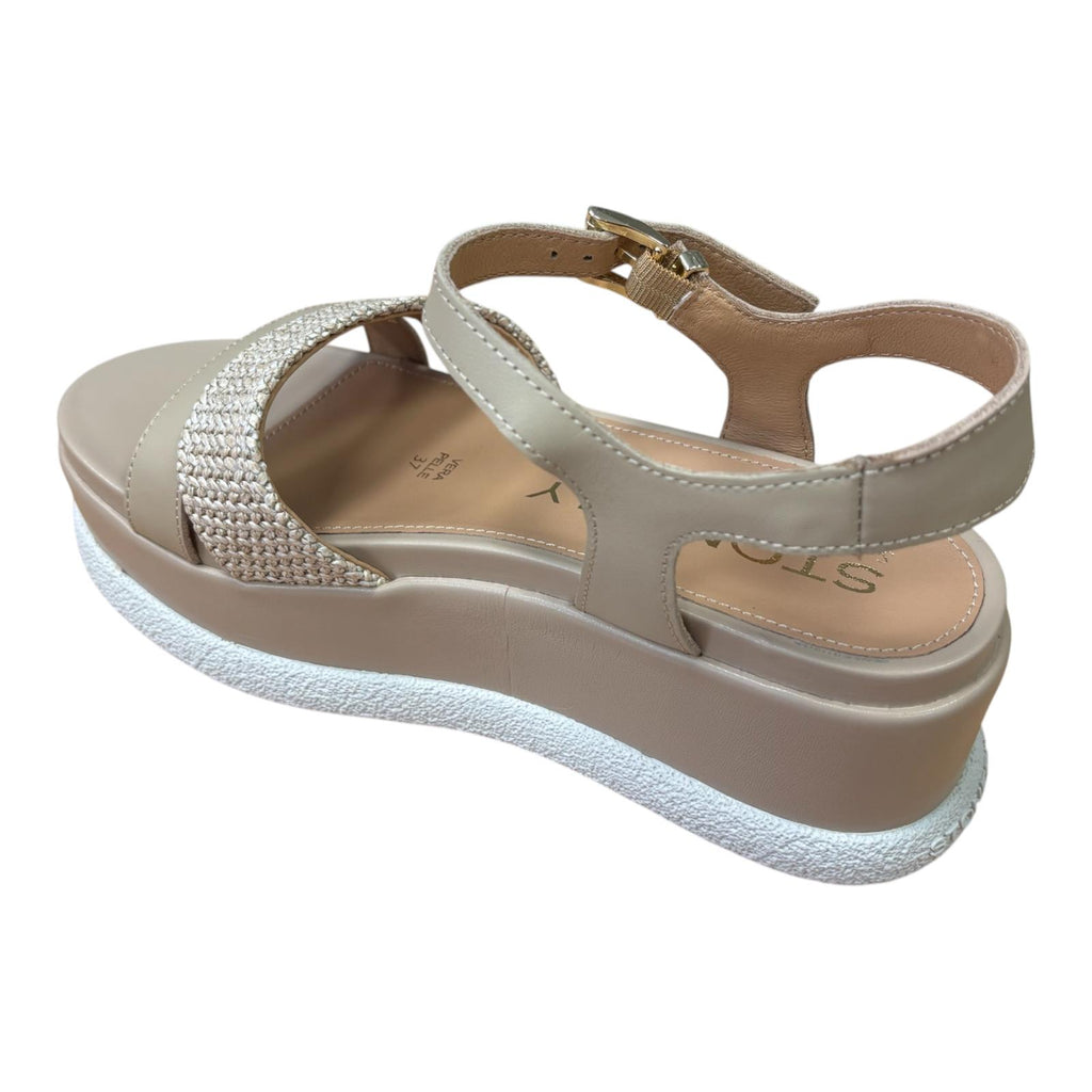 Stonefly sandalo da donna con zeppa Arianna 4 223737 ELN sesame brown