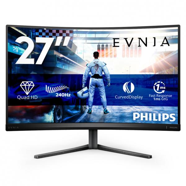 PHILIPS MONITOR GAMING CURVO 27 LED VA 16:9 QHD 1MS 400 CDM 240HZ, ALTEZZA DP/HDMI [27M2C5500W]