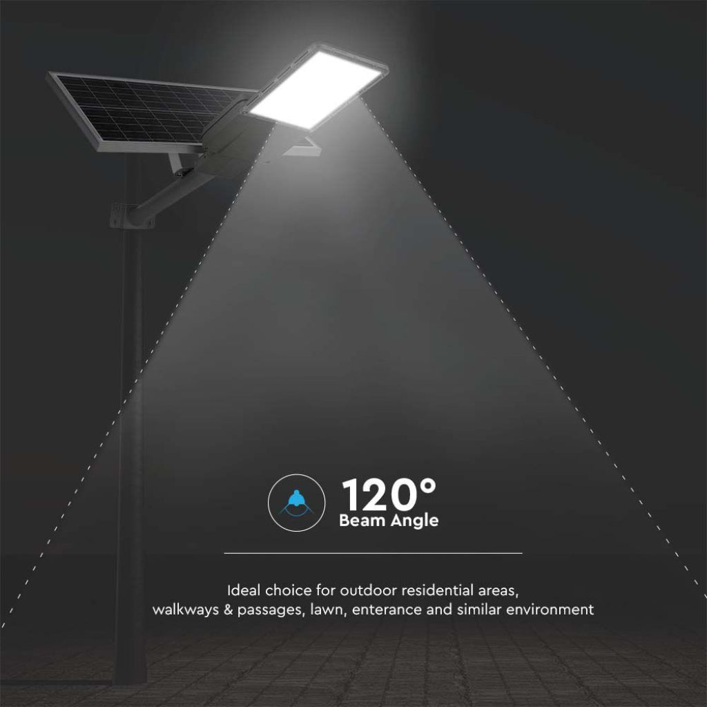 Armatura Stradale LED Solare 35W con Pannello e Batteria LiFePO4 4000K IP65 Grigio