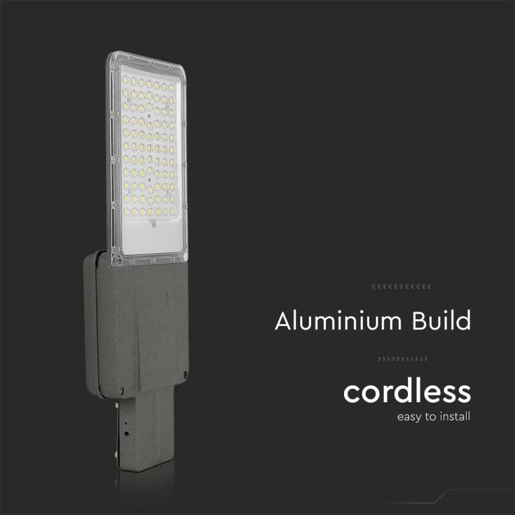 Armatura Stradale LED Solare 35W con Pannello e Batteria LiFePO4 4000K IP65 Grigio