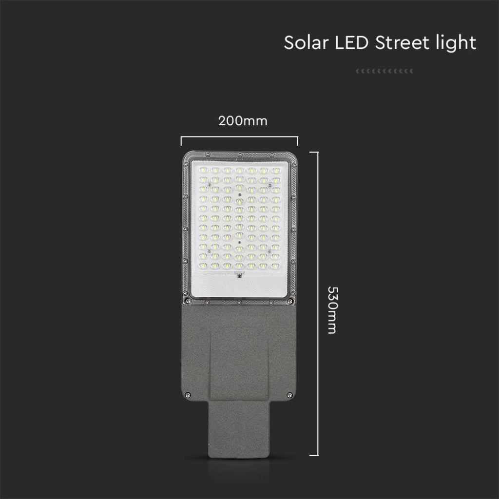 Armatura Stradale LED Solare 35W con Pannello e Batteria LiFePO4 4000K IP65 Grigio