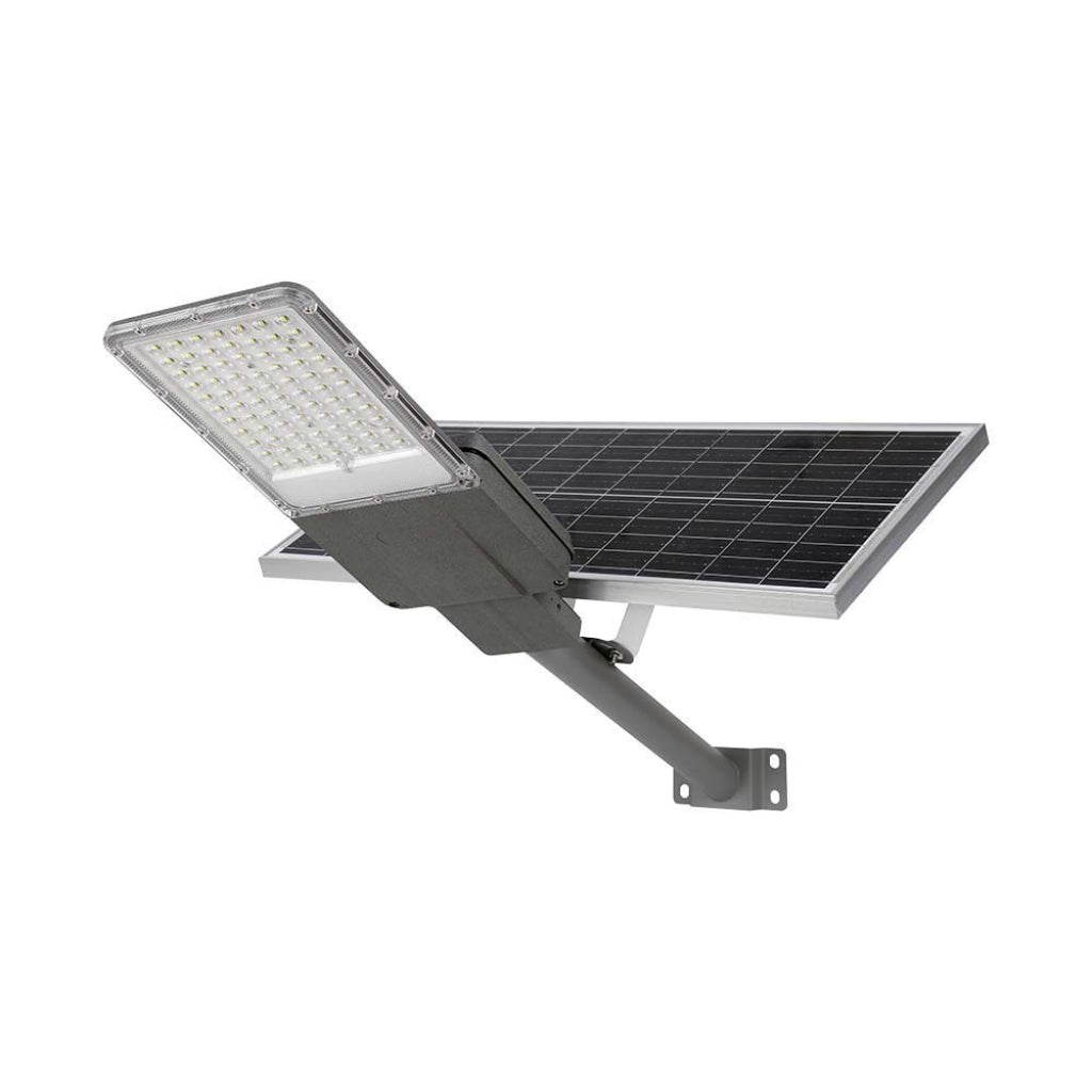 Armatura Stradale LED Solare 35W con Pannello e Batteria LiFePO4 4000K IP65 Grigio