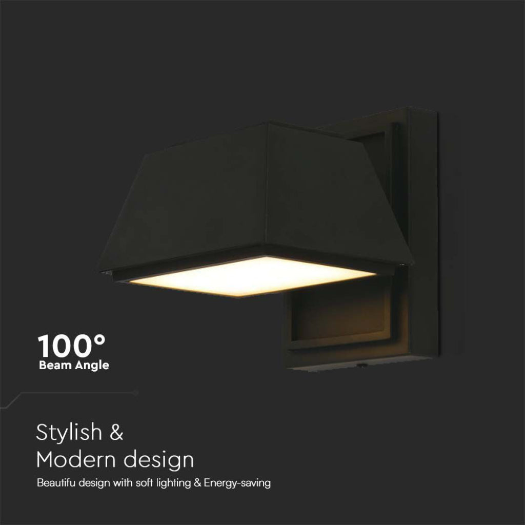 Lampada LED Muro 15W Doppio Fascio IP65 3000K Nero V-TAC