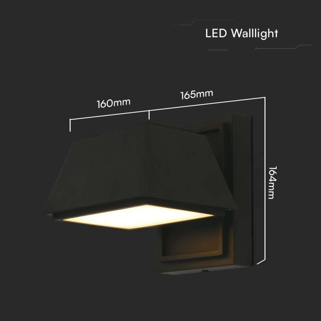 Lampada LED Muro 15W Doppio Fascio IP65 3000K Nero V-TAC