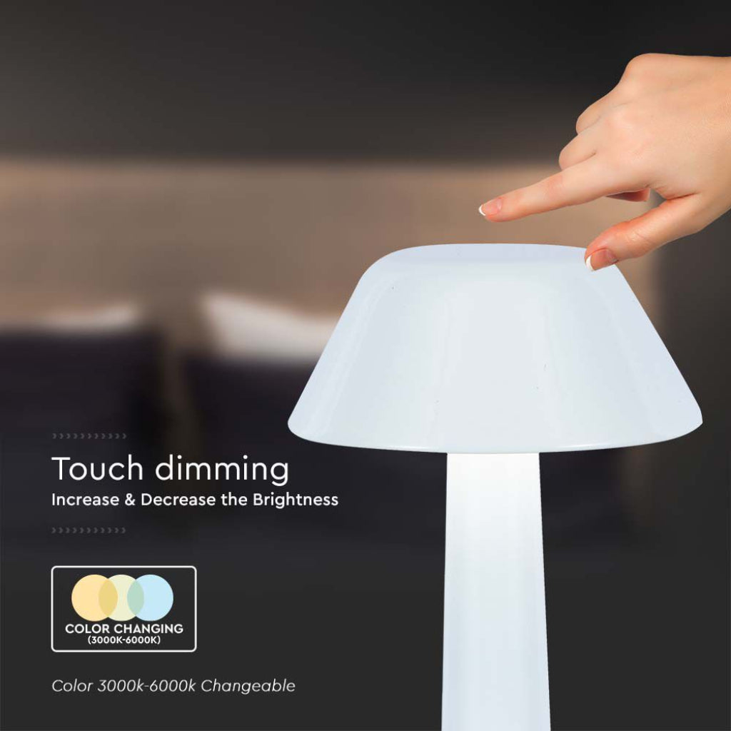 V-Tac Lampada LED da Tavolo 1W USB-C Touch Dimmerabile Bianca
