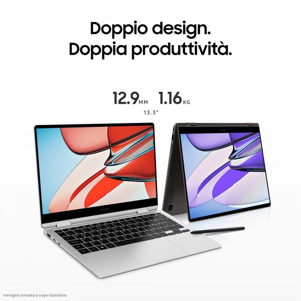 Samsung Galaxy Book3 360 13.3" Laptop i7 16GB 512GB Windows 11 Pro Graphite [NP734QFG-KA1IT]