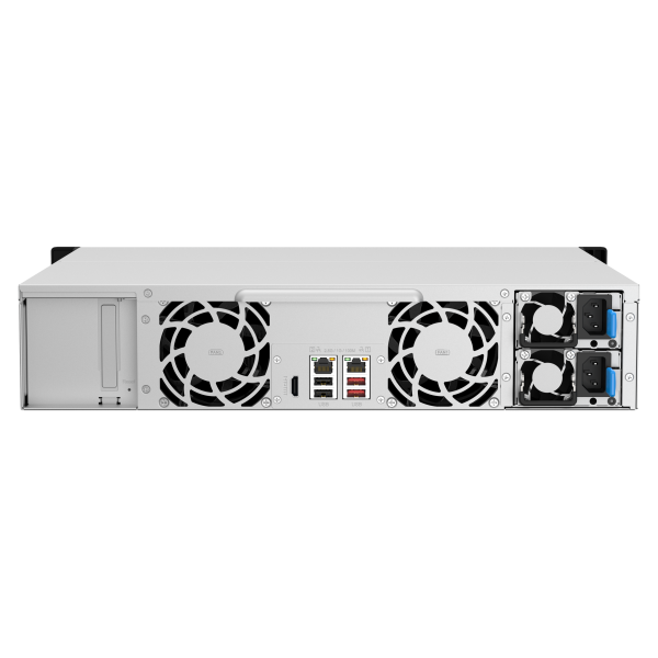 QNAP TS-1264U-RP NAS Armadio (2U) 8 GB DDR4 0 TB QNAP QTS Alluminio, Nero [TS-1264U-RP-8G]