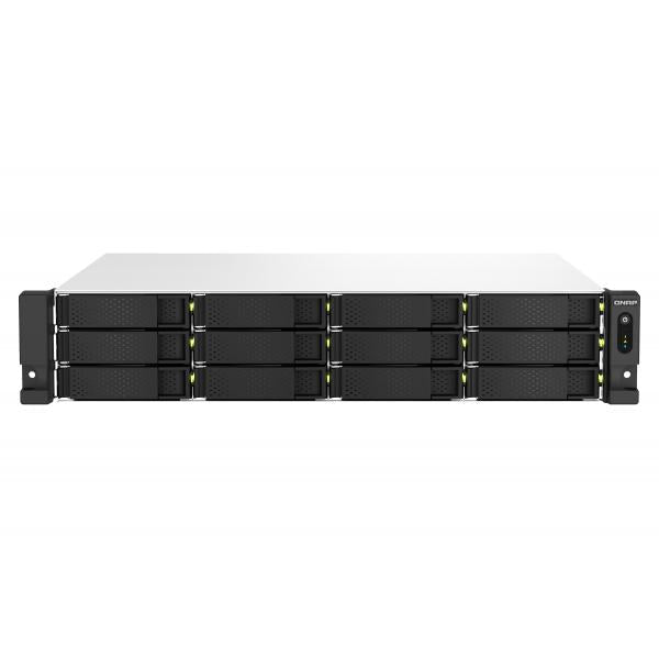 QNAP TS-1264U-RP NAS Armadio (2U) 8 GB DDR4 0 TB QNAP QTS Alluminio, Nero [TS-1264U-RP-8G]