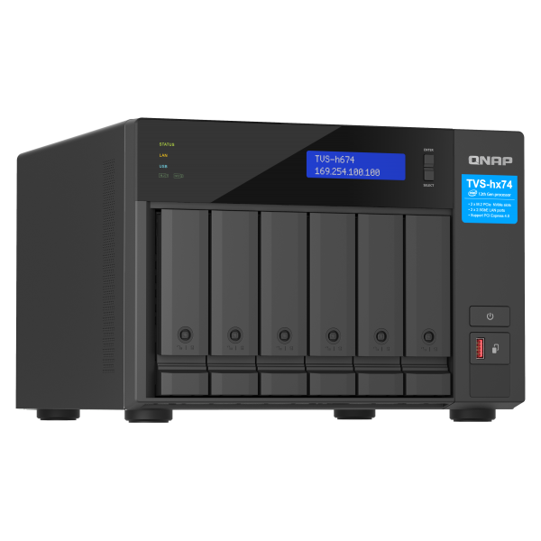 QNAP TVS-H674T-I5-32G server NAS e di archiviazione Tower Collegamento ethernet LAN Nero i5-12400 [TVS-H674T-I5-32G]