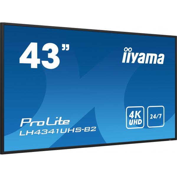 iiyama LH4341UHS-B2 visualizzatore di messaggi 108 cm (42.5") LCD 500 cd/m 4K Ultra HD Processore integrato Android 8.0 18/7 [LH4341UHS-B2]