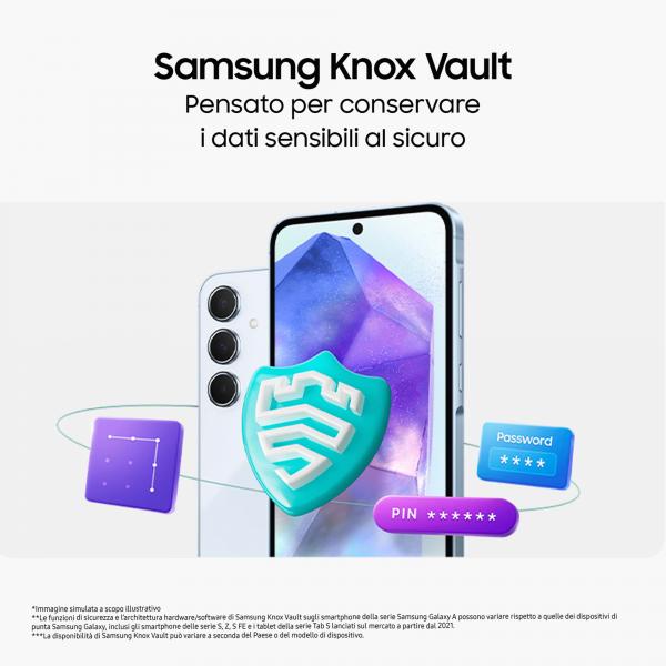 Samsung Galaxy A55 5G Display FHD+ Super AMOLED 6.6, Android 14, 8GB RAM, 256GB, Dual SIM, Batteria 5.000 mAh, Awesome Iceblue [SM-A556BLBCEUE]