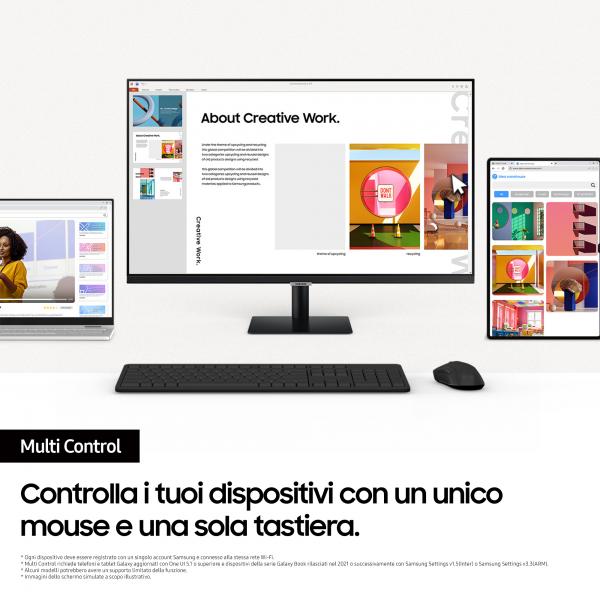Samsung Smart Monitor M7 - M70D da 32'' UHD Flat [LS32DM700UUXEN]