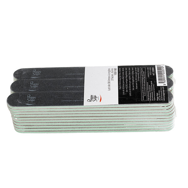 PEGGY SAGE  LOTTO 30 LIMETTE PER UNGHIE 2 FACCE 100/180, NERO