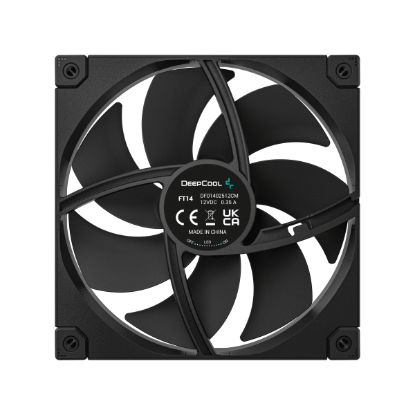 DEEPCOOL VENTOLE CASE FT14 NERA 14cm POTENTE SILENZIOSA DURATURA 4PIN PWM [R-FT14-BKWPN1-G]