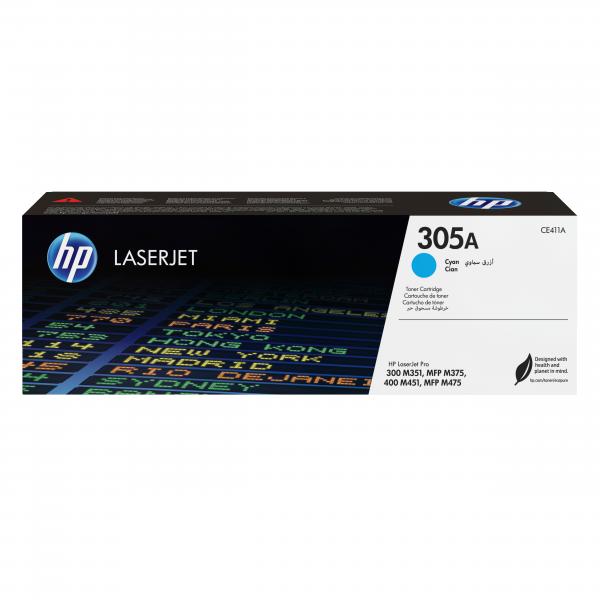HP TONER CIANO PER M351/451/375/475 LJ PRO300/400 2600PAG, 305A [CE411A]