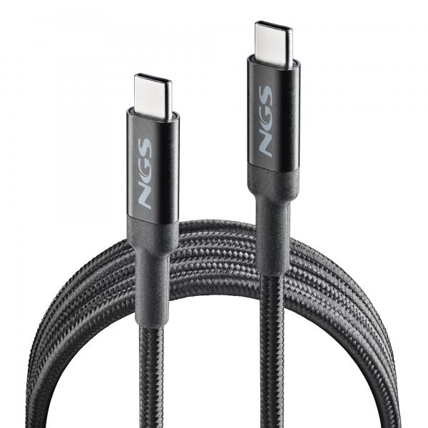 NGS CAVO DI RICARICA RAPIDA FINO A 100W, DA USB C A USB C, LUNGHEZZA 2 M [KNOT 100W-2]