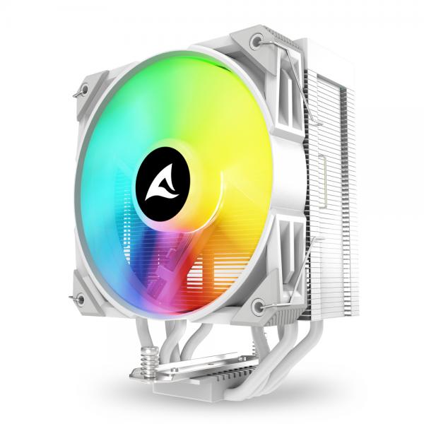 SHARKOON DISSIPATORE AD ARIA 1X 120MM ARGB PWM FAN, 4X COPPER PIPES, DIRECT TOUCH, TDP 220W, EFFETTO [A40 RGB WHITE]